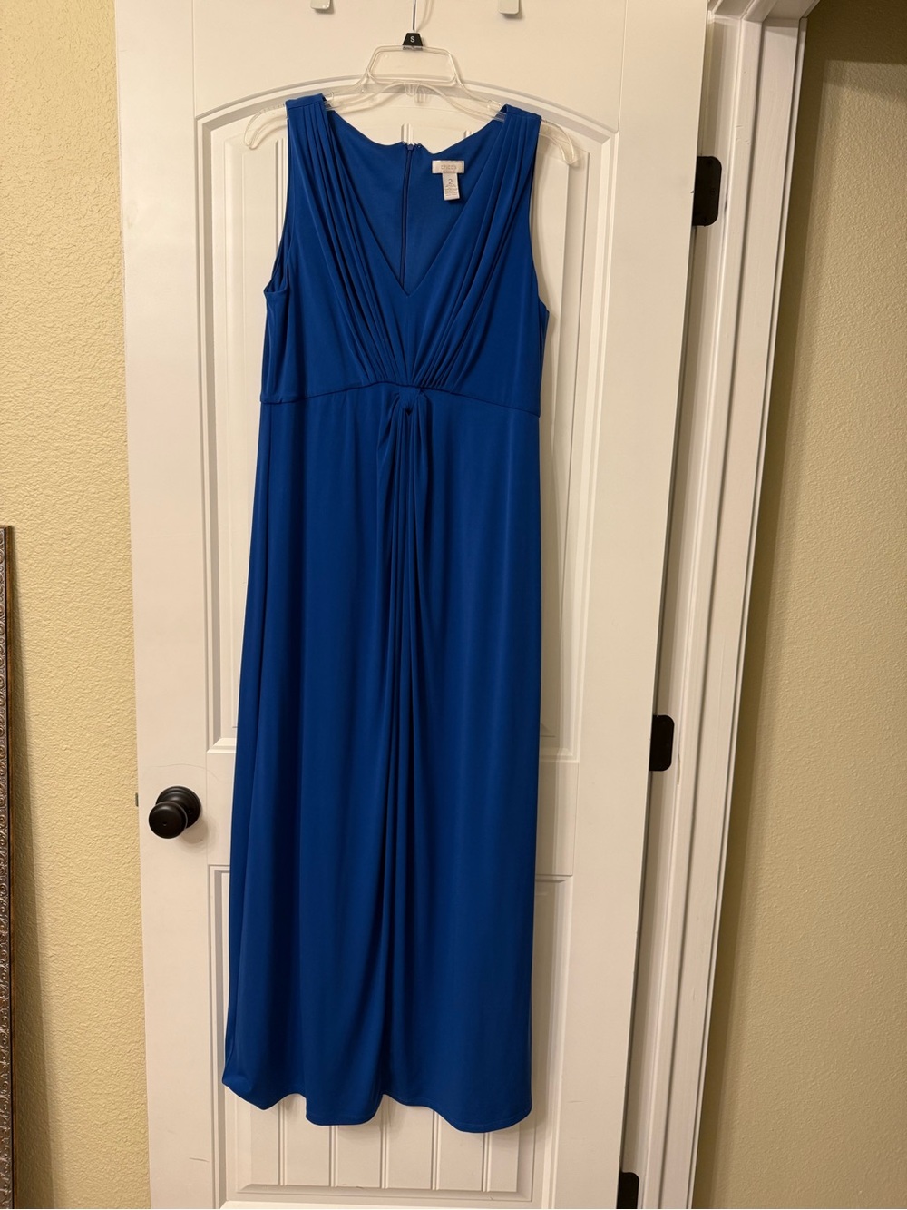 Chico's Sleeveless V-Neck Maxi Dress in Cobalt Blue